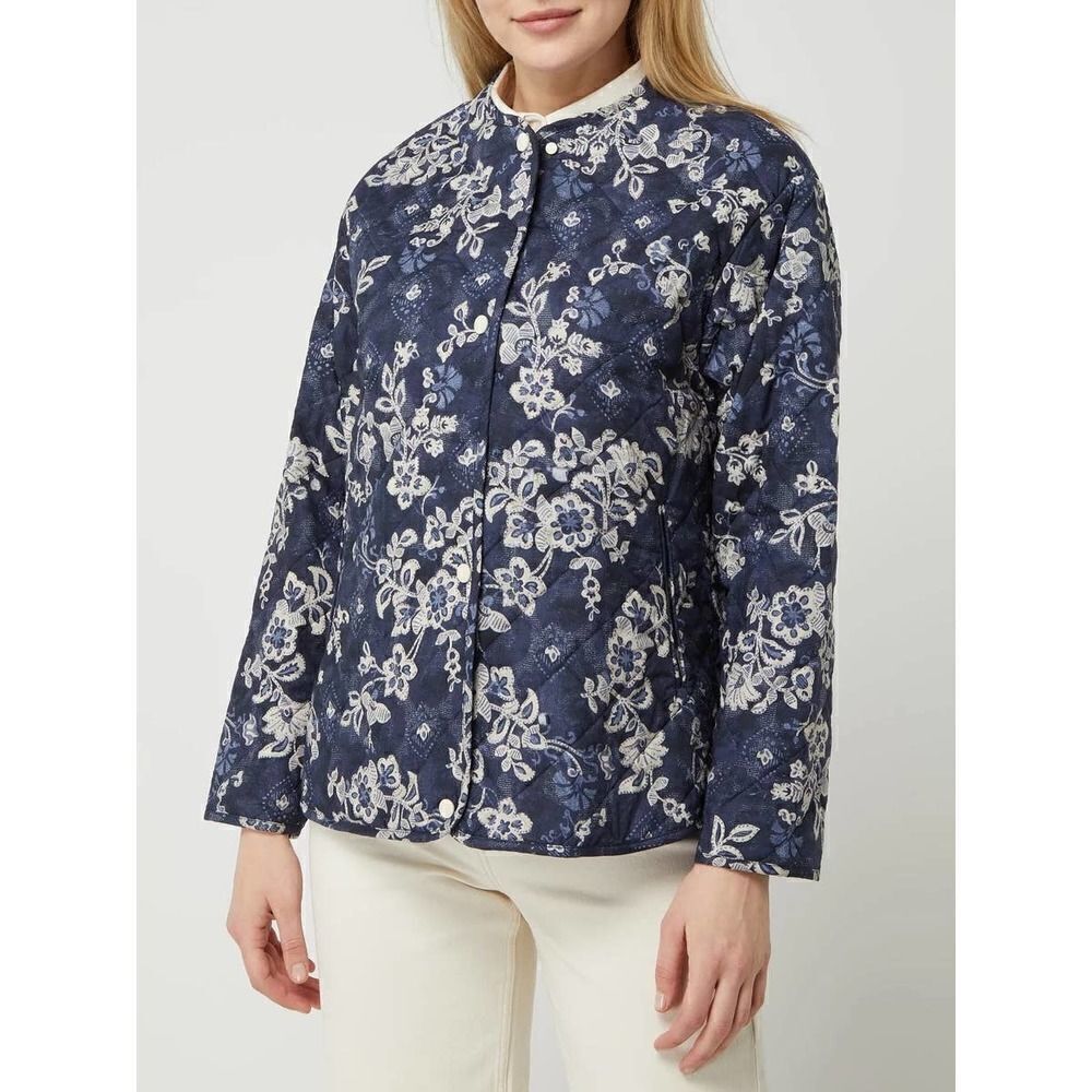 Mango quilted jacket in blue floral